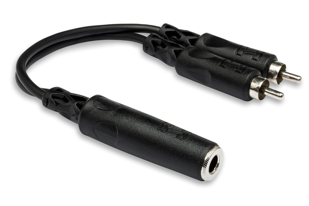Hosa YPR-131 Y Cable, 1/4 Inch TSF to Dual RCA