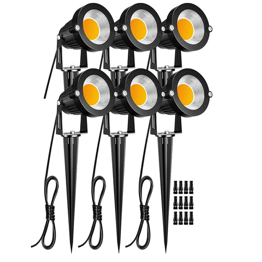 ZUCKEO Low Voltage Landscape Lights 5W LED Landscape Lighting 12V 24V Outdoor Spotlights Waterproof Garden Decorative Landscaping Warm White Lights