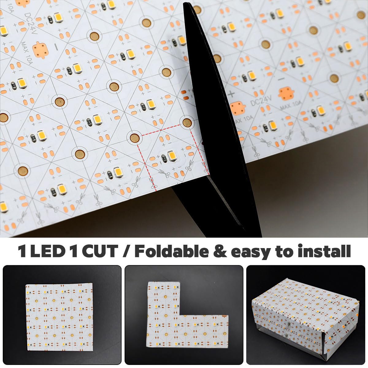 SuperLightingLED 3000K Large LED Sheets for Backlighting Countertop, 78.7in x 9.45in Flexible 24V LED Light Sheet Cuttable Dimmable Warm White
