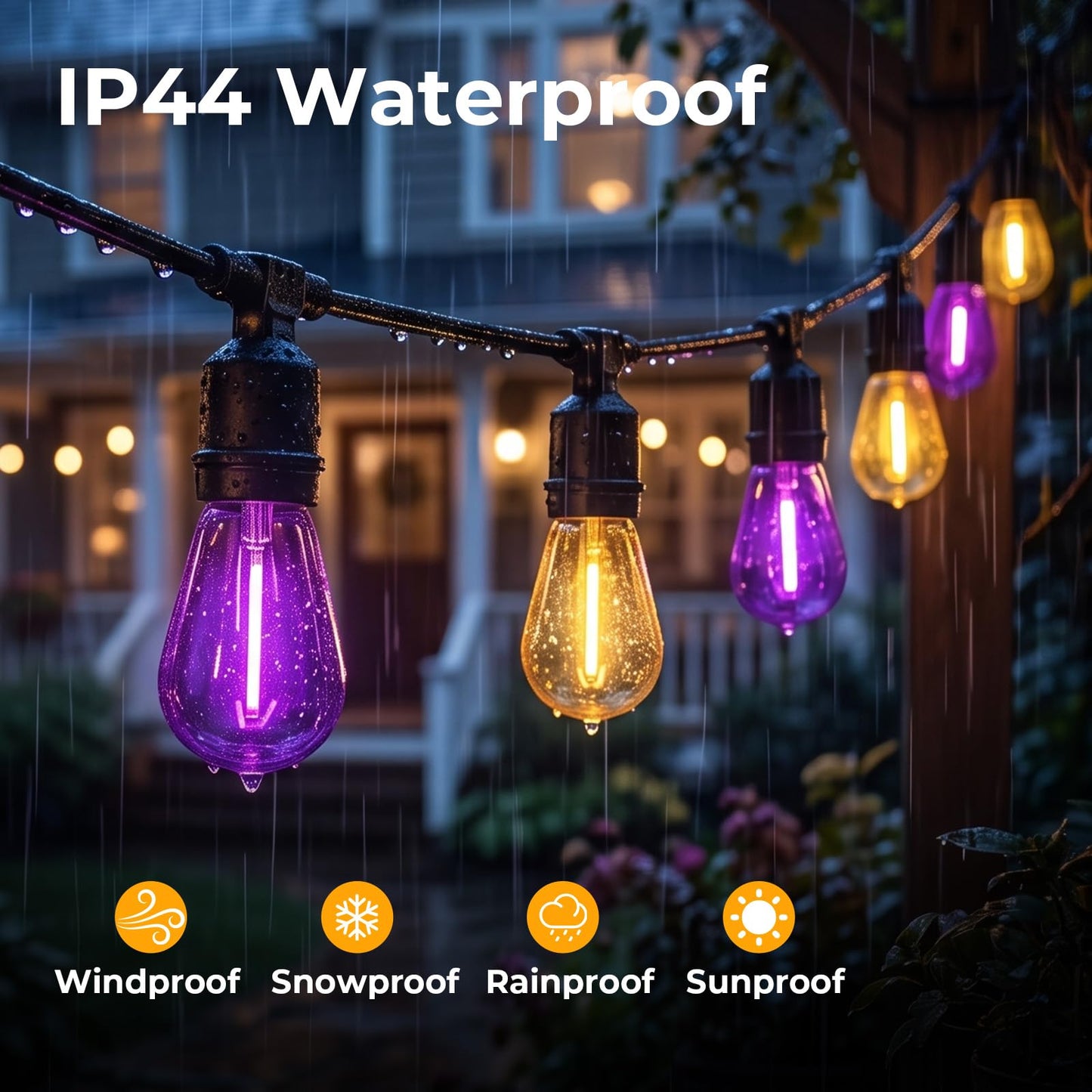 GvvooHome 1W E26 S14 LED Orange Purple String Light Bulbs, 30 Pack