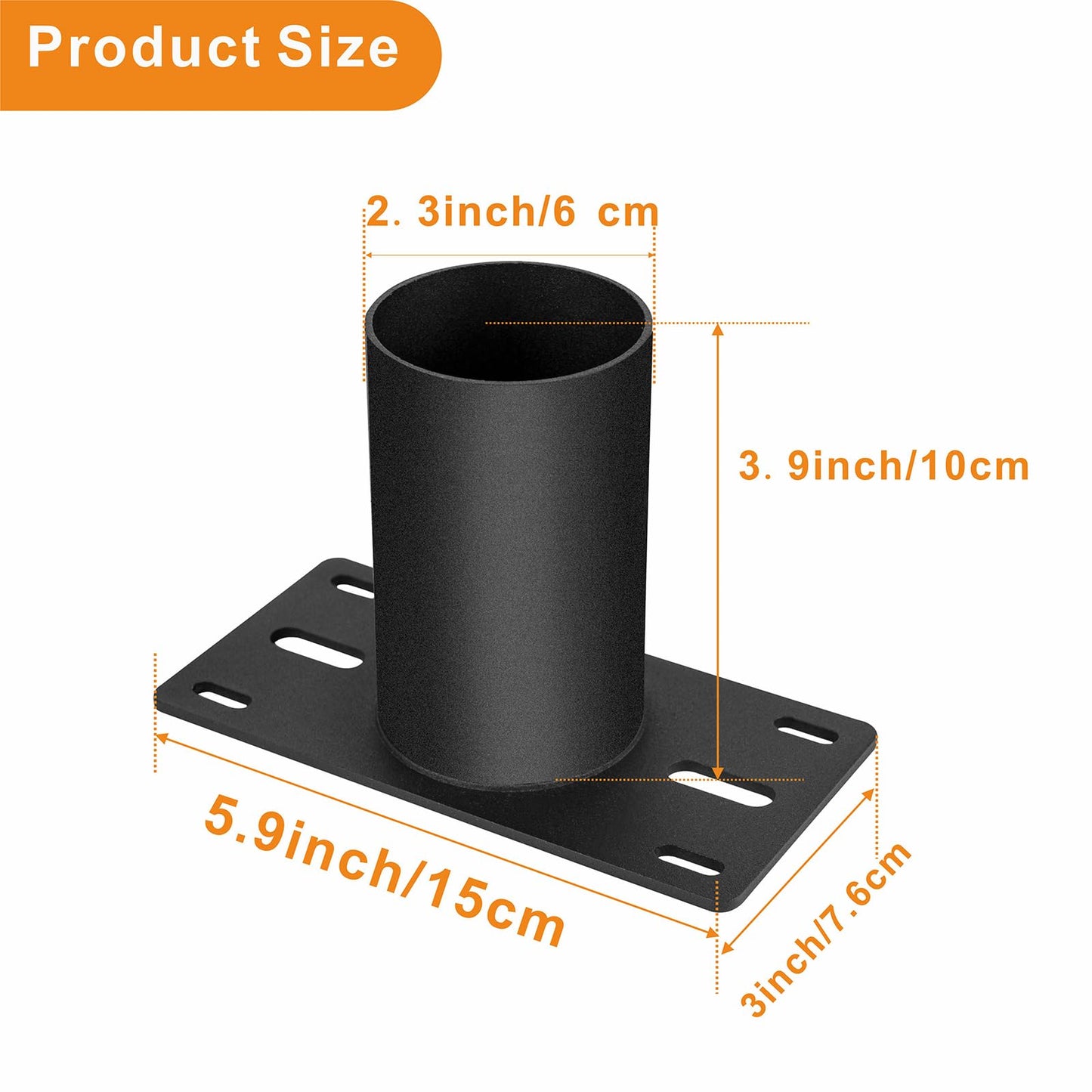KSWLOR 2 PCS Slip Fitter Adaptor, Mounting Bracket, Transform Slip Fitter into Arm Mounting, Tenon Adaptor for Outdoor Flood Lights, Street, Parking