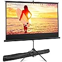 Epetlover 84 inch Projector Screen with Stand Portable Outdoor Movie Night Kit, 16:9 HD 4K Wrinkle-Free Tripod Screen with Carry Bag and Stakes