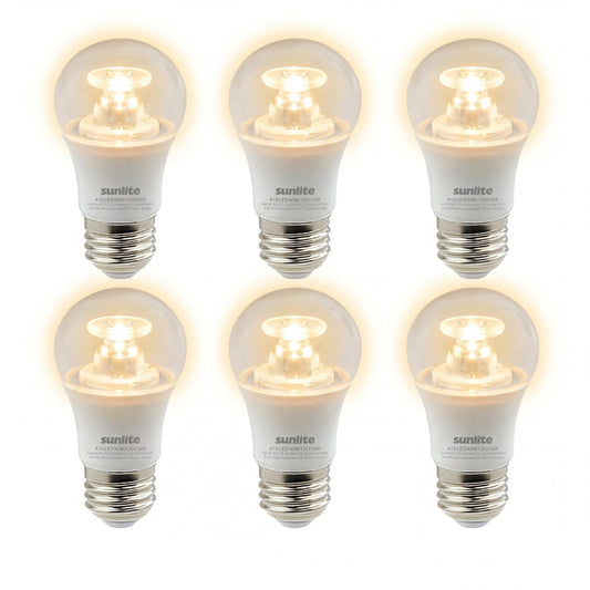 Sunlite 45162 LED A15 Appliance Clear Light Bulb, 6 Watts (40W Equivalent), 450 Lumens, Medium Base (E26), 90 CRI, Dimmable, ETL Listed, Ceiling Fan