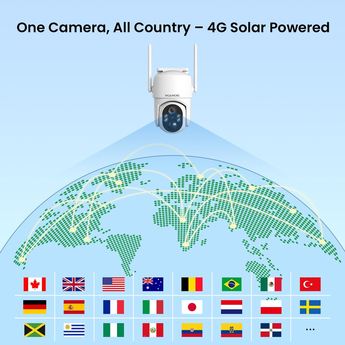 4G LTE Cellular Security Cameras Outdoor Global Version, No WiFi Security Camera, Outdoor Camera Wireless Solar Powered, PIR Motion Detection