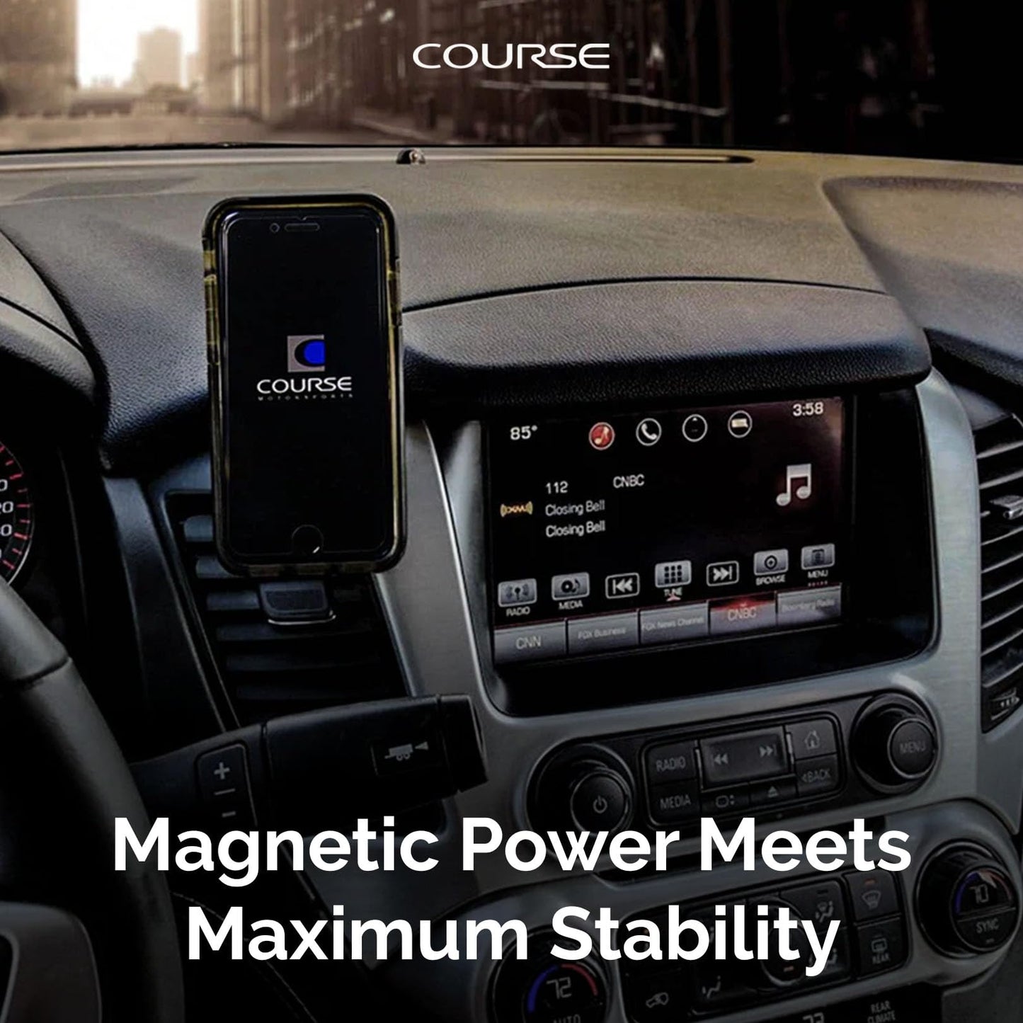 Course Motorsports DirectFit Magnetic Car Stand for Phone | OEM-Look Car Holder Mount | Compatible with Chevrolet/GMC Tahoe, Yukon, Suburban