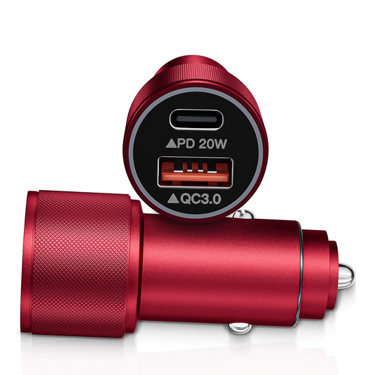 2 Pack USB C Car Charger,Dual USB A & USBC Car Charger Fast Charging,PD/QC Car Phone Charger USB C Cigarette Lighter Adapter for iPhone