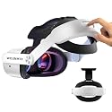 WOUNMTT Head Strap for Oculus Meta Quest 2, Elite Adjustable Replacement Strap for Meta Quest Headset, with One-Click Fit, PU Cushion for Enhanced