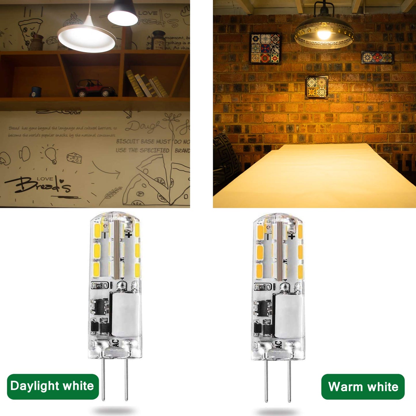 DOPKUSS 10pcs G4 LED Bulbs JC Bi-Pin Base Lights 1.5W AC/DC 12V 10W-20W T3 Halogen Bulb Replacement Landscape Bulbs