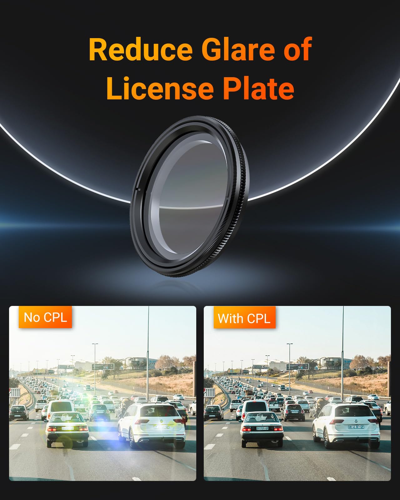 Vantrue 40mm Ultra-Slim CPL Circular Polarizer Filter for Vantrue N4 Pro(S), N5(S),N4S, S1 Pro(MAX), N2X,E2, E1 Lite Dash Cam, Reduce Glare