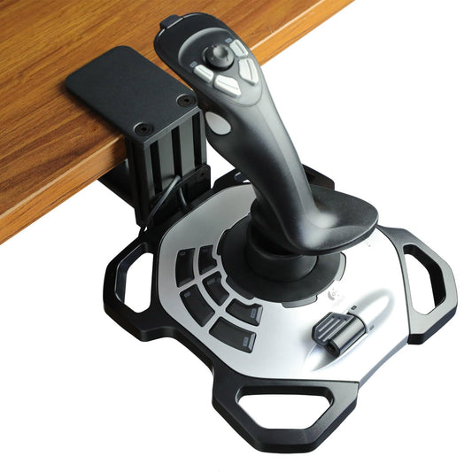 WELLMETE Clamp-on Desk Mount for Flight Sim Joystick-Compatible with Logitech G Extreme 3D PRO Joystick Adjustable Enduring Steel Mount Holder