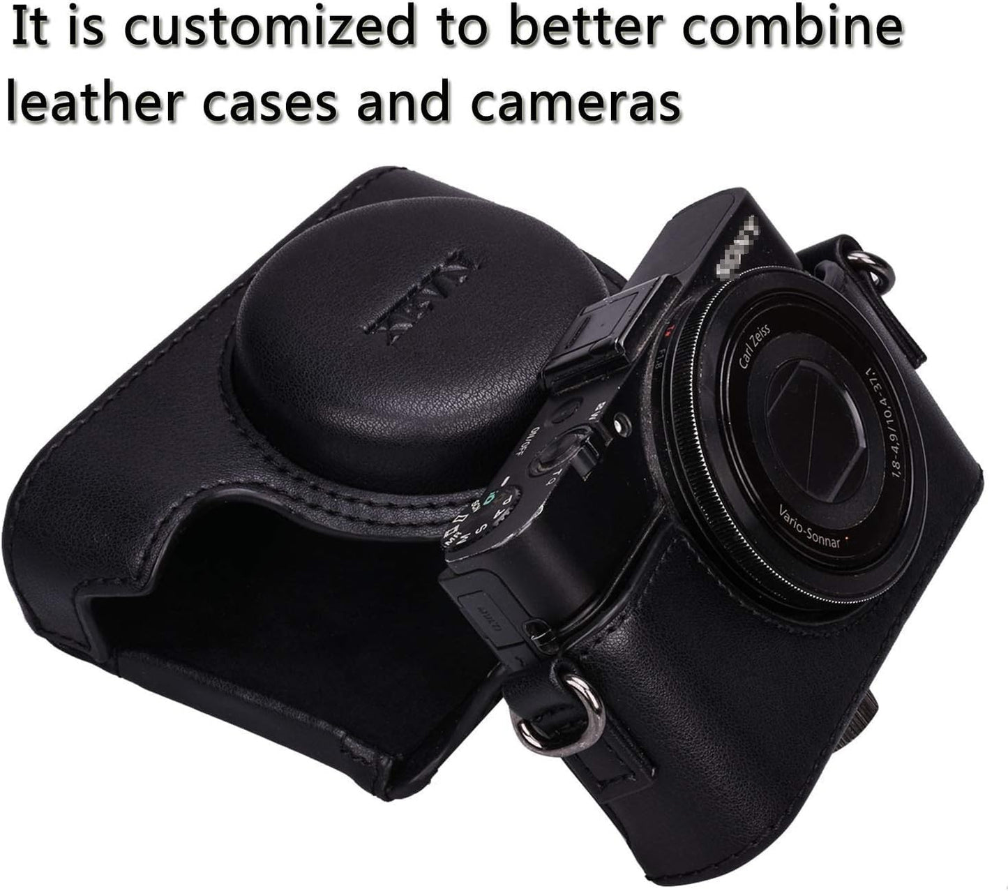 Hargedis XEVN Sony RX100 Protective Leather Camera Case Bag for DSC-RX100 Mark II, III, IV, V, VI, VII M6 5A M3 with Shoulder Strap