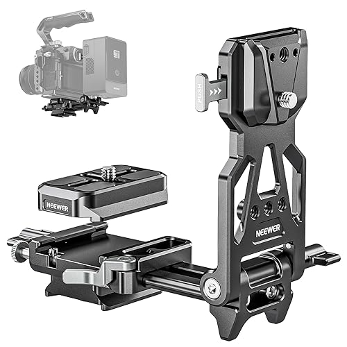 NEEWER Foldable V Mount Battery Plate with Arca Type Quick Release Camera Baseplate, Lightweight DSLR Camera Video Rig Compatible with SmallRig V