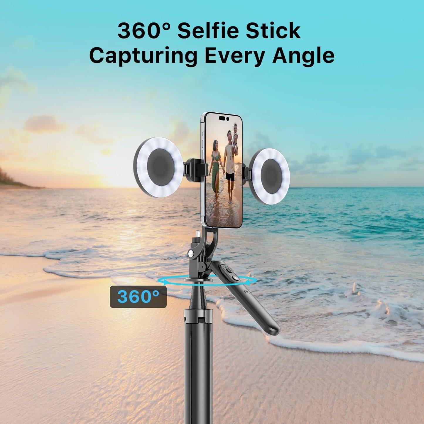 M MYBAT PRO 3 in 1 Flexible Phone Tripod with Wireless Remote,72" Tall Travel Tripod Stand w 1/4" Screw,Selfie Stick w Light for Photo Vlog, 360°
