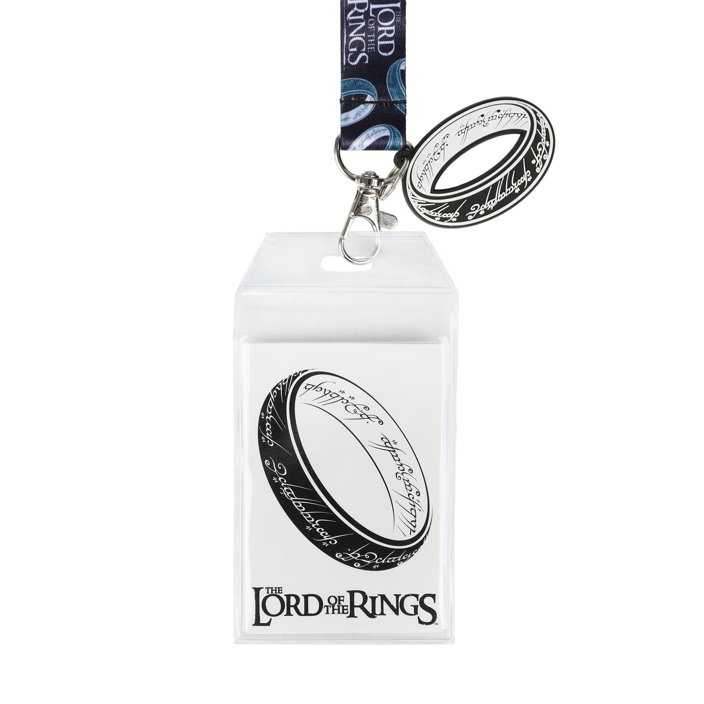Bioworld Lord Of The Rings The One Ring 22" Black & White Lanyard WIth ID Sleeve
