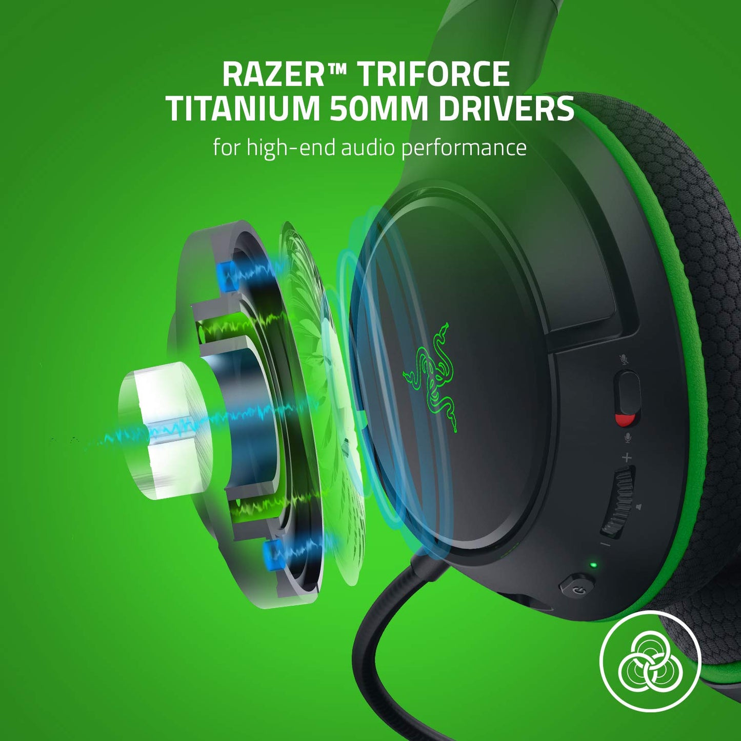Razer Kaira Wireless Gaming Headset for Xbox Series X|S, Xbox One: Triforce Titanium 50mm Drivers - Cardioid Mic - Breathable Memory Foam Ear Cushions