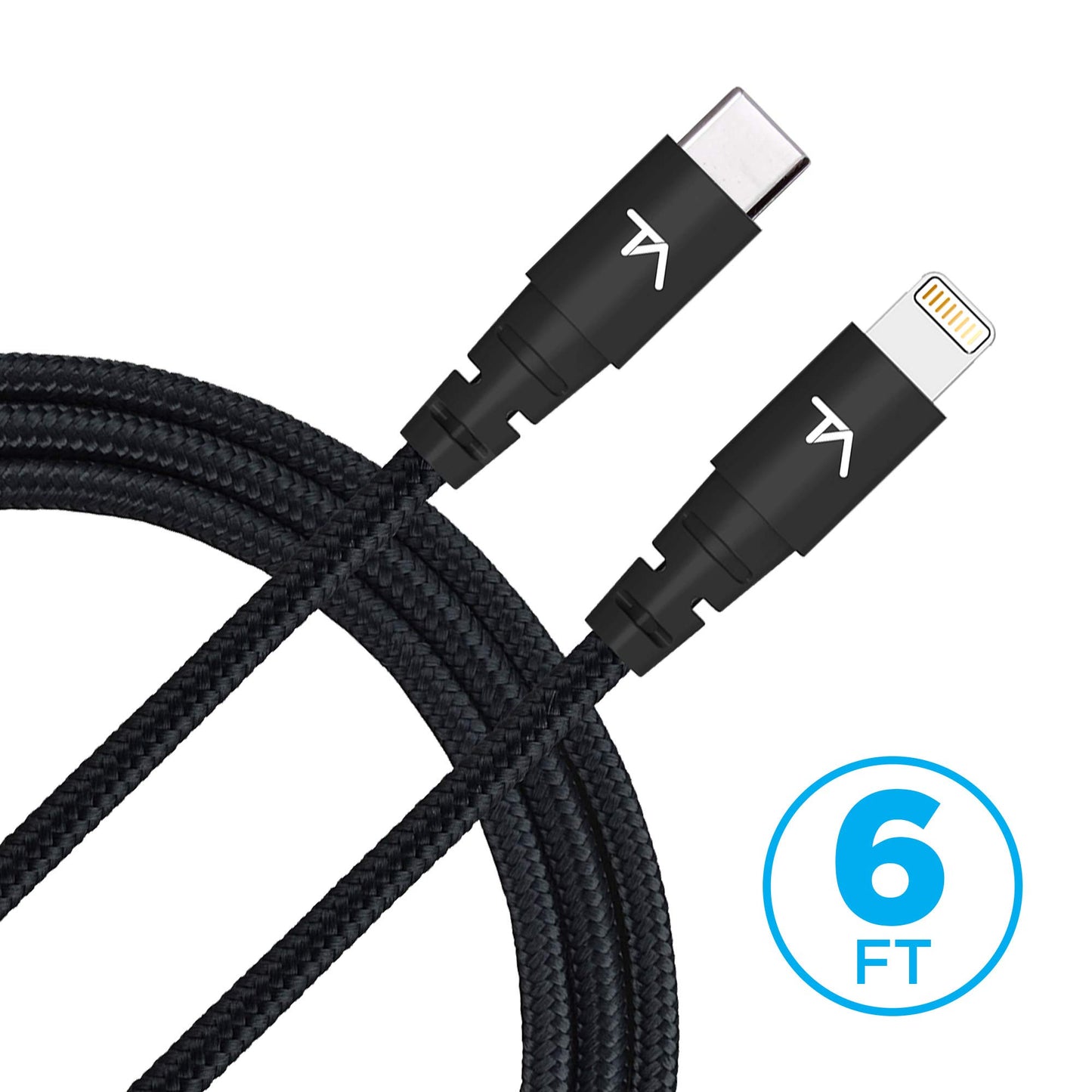 Tech Armor Apple MFi Certified 6 FT USB C to Lightning Sync/Charge Cable Compatible with iPhone, iPad, MacBook and iPod, Supports Fast Charge (with…