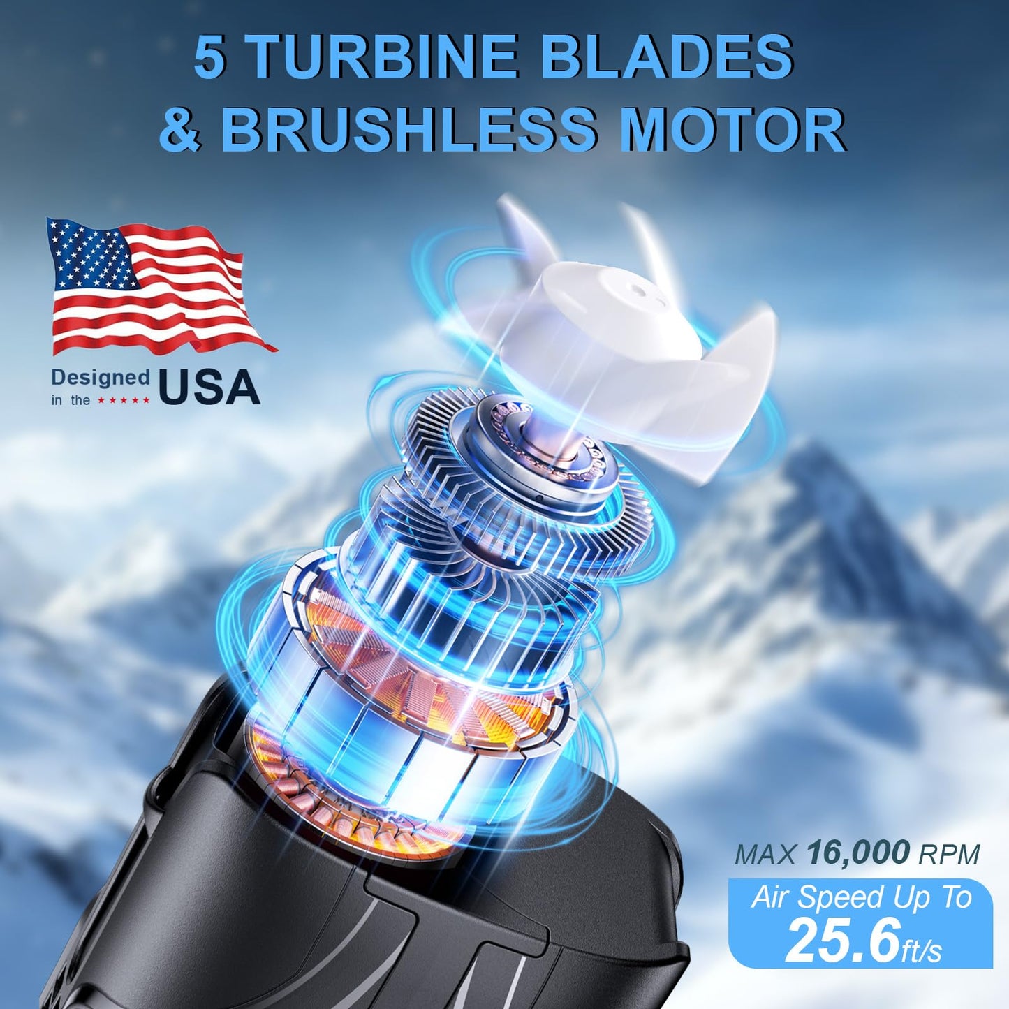 Portable Waist Fan, 6000mAh Wearable Clip-on Fan with 16000RPM High Speed Airflow, 40H Max Runtime, 6 Speeds Hands-Free Neck Fan & Shirt Fan