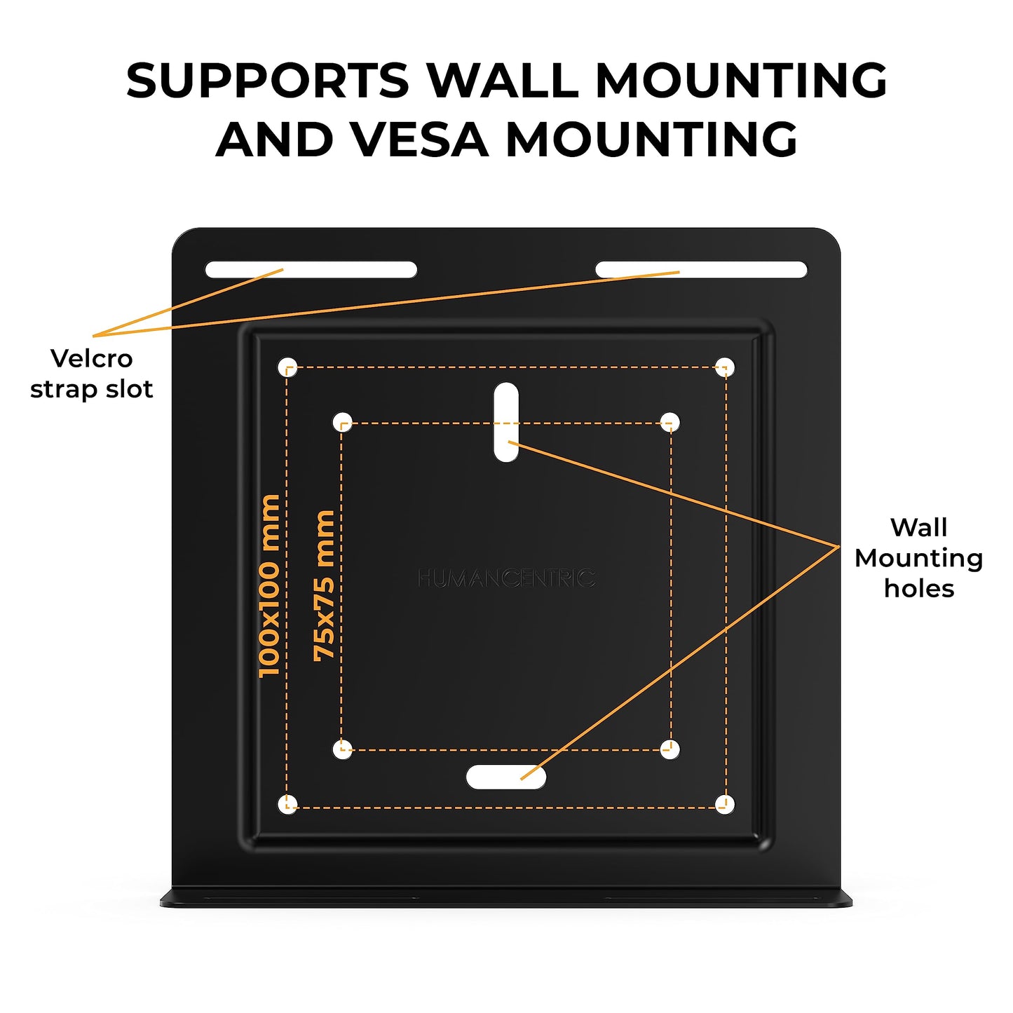 HumanCentric Universal Wall and VESA Mount, Adjustable Strap for Small Computers, UPS Units, Cable Boxes, Modems and Other Electronic Devices, Mounts
