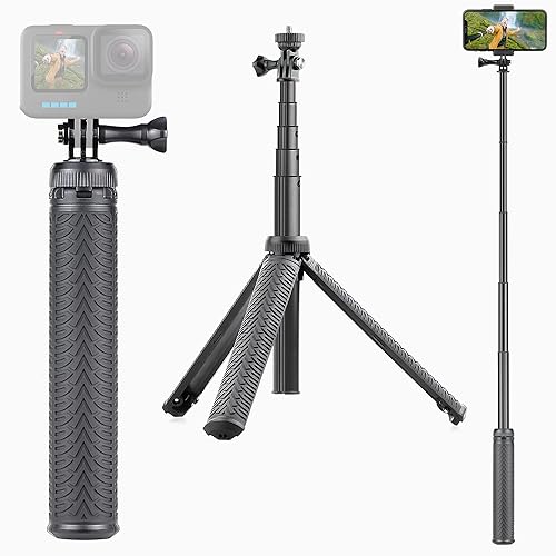 SOONSUN Waterproof Selfie Stick Extension Pole Tripod Stand Hand Grip for GoPro Hero 13, 12, 11, 10, 9, 8, 7, 6, 5, 4, 3, 2, Session, Fusion, SJCAM