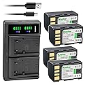 Kastar 4-Pack Battery and LTD2 USB Charger Replacement for JVC GZ-HD320BUS GY-HM70 GY-HM100 GY-HM100U GY-HM150 GY-HM170U GY-HM180 GY-HM360 GZ-HM1