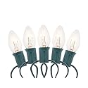 Creative Hobbies 25 Ft Christmas Light String with Clear C7 Incandescent Light Bulbs - Indoor/Outdoor Classic Christmas Holiday Decor Lights