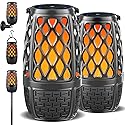 Upgraded Outdoor Bluetooth Speakers with Lights, IPX6 Waterproof Flame Atmosphere Outdoor Speaker, Auto-Pairing Multi-Sync up to 100 Speakers, Cool