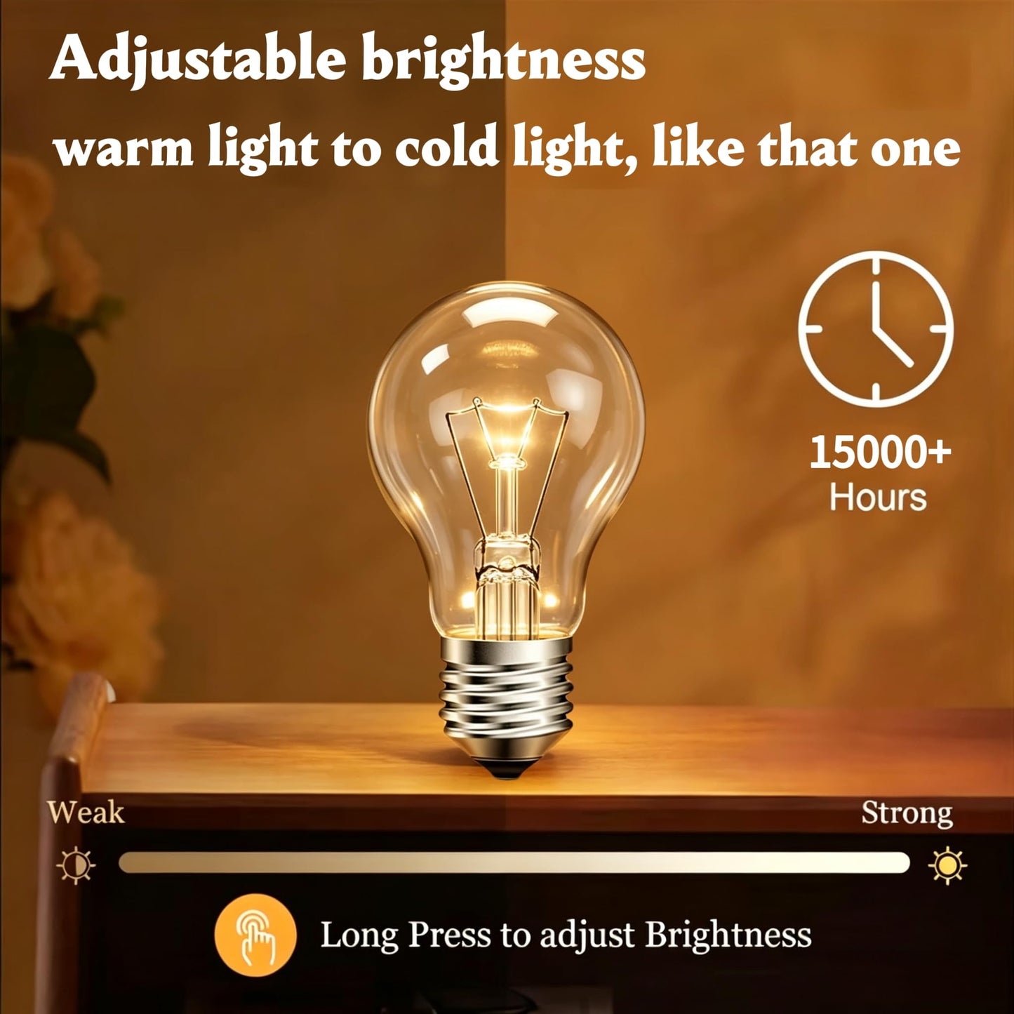 IWOPAN 75Watt Incandescent Light Bulbs, Dimmable, 75W Equivalent, A19 Light Bulbs, E26 Base, for Ceiling Fan Light, Pendant Light, Table Lamp 6PACK
