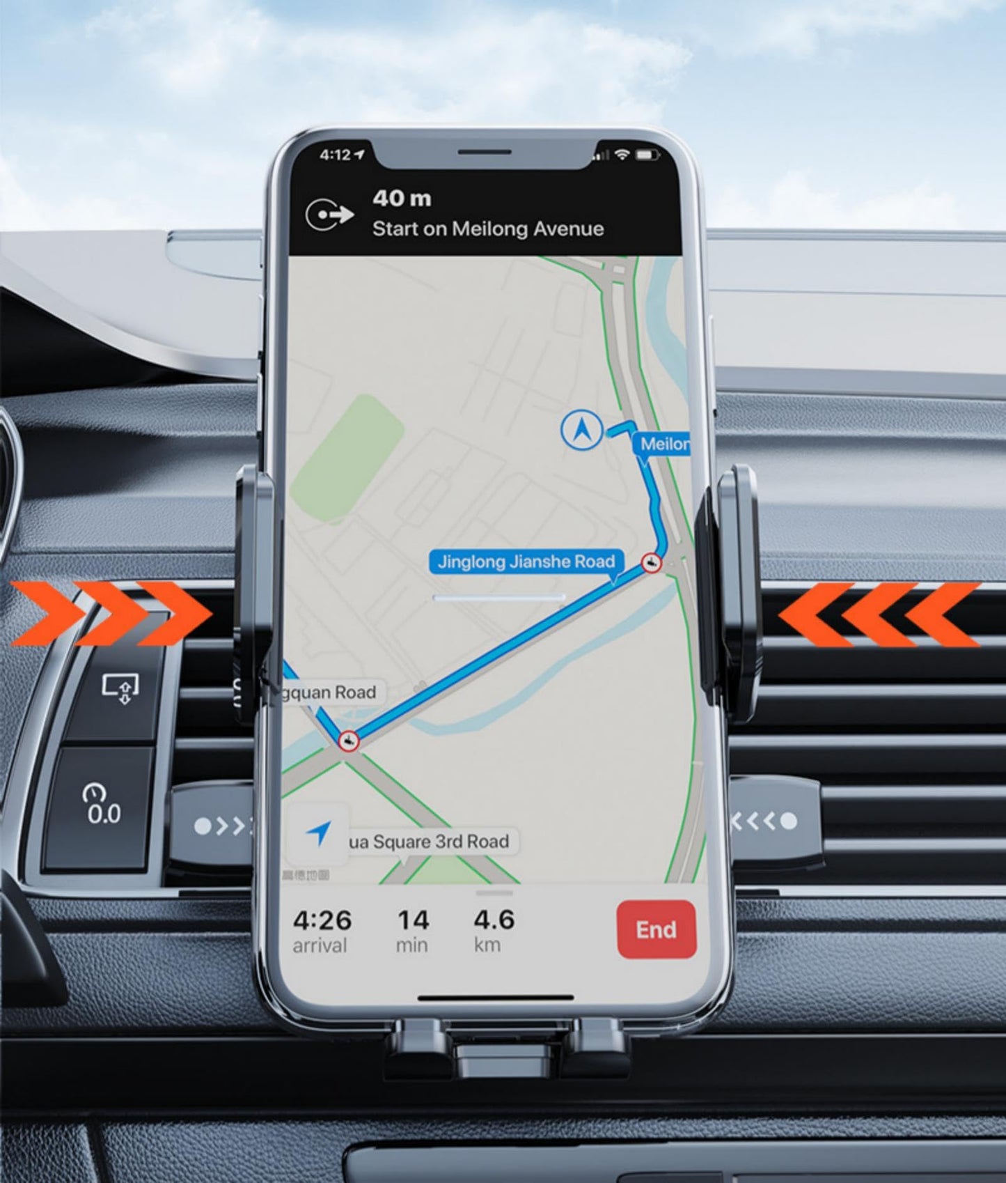 LXQTAO Car Vent Phone Holder - Universal Hands-Free Car Phone Stand, Compatible with Smartphones, 5.8-9CM Width Phones - Black Texture Car Vent Mount
