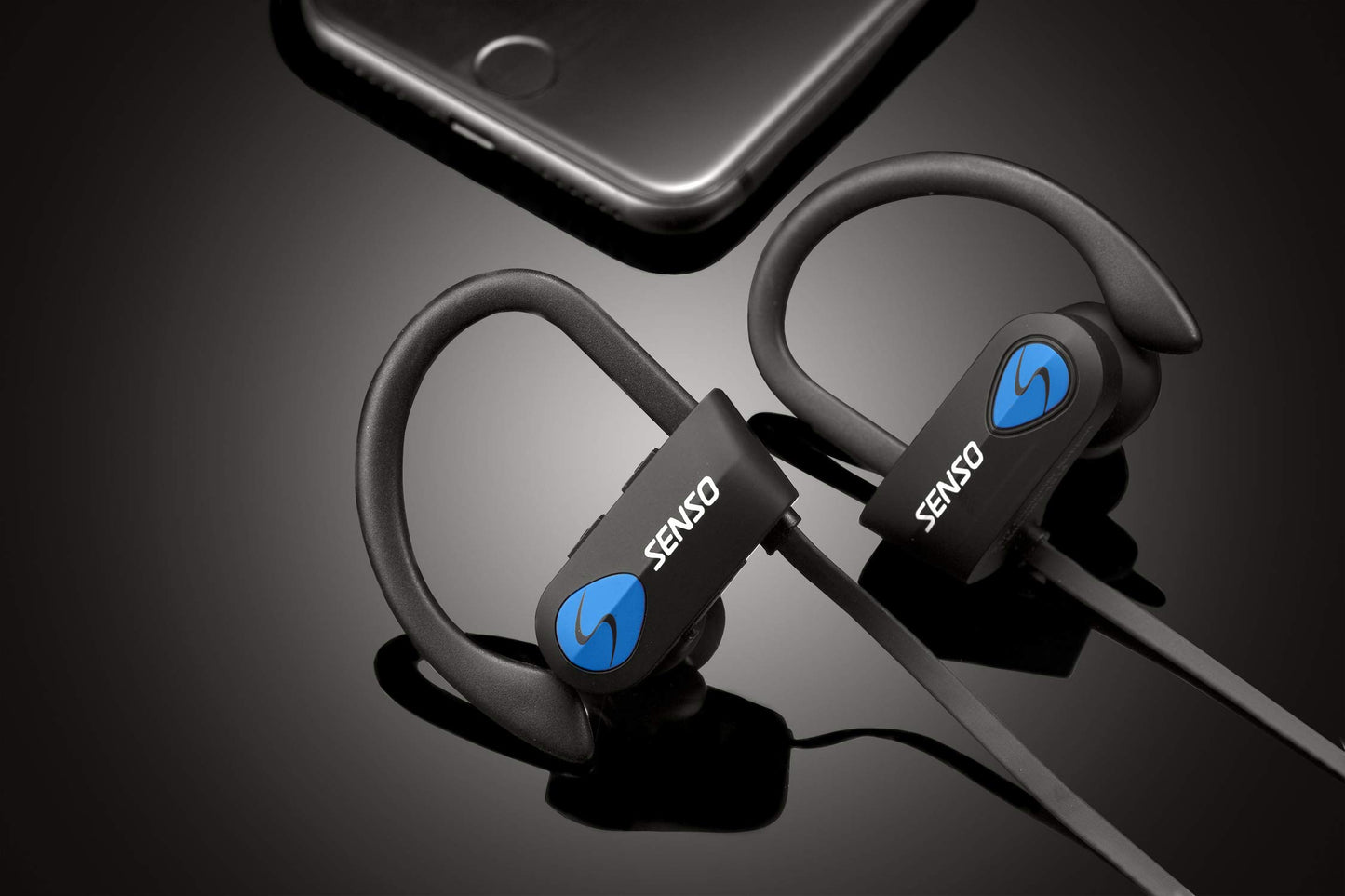 Senso Bluetooth Headphones, Best Wireless Sports Earphones w/Mic IPX7 Waterproof HD Stereo Sweatproof Earbuds for Gym Running Workout 8 Hour Battery