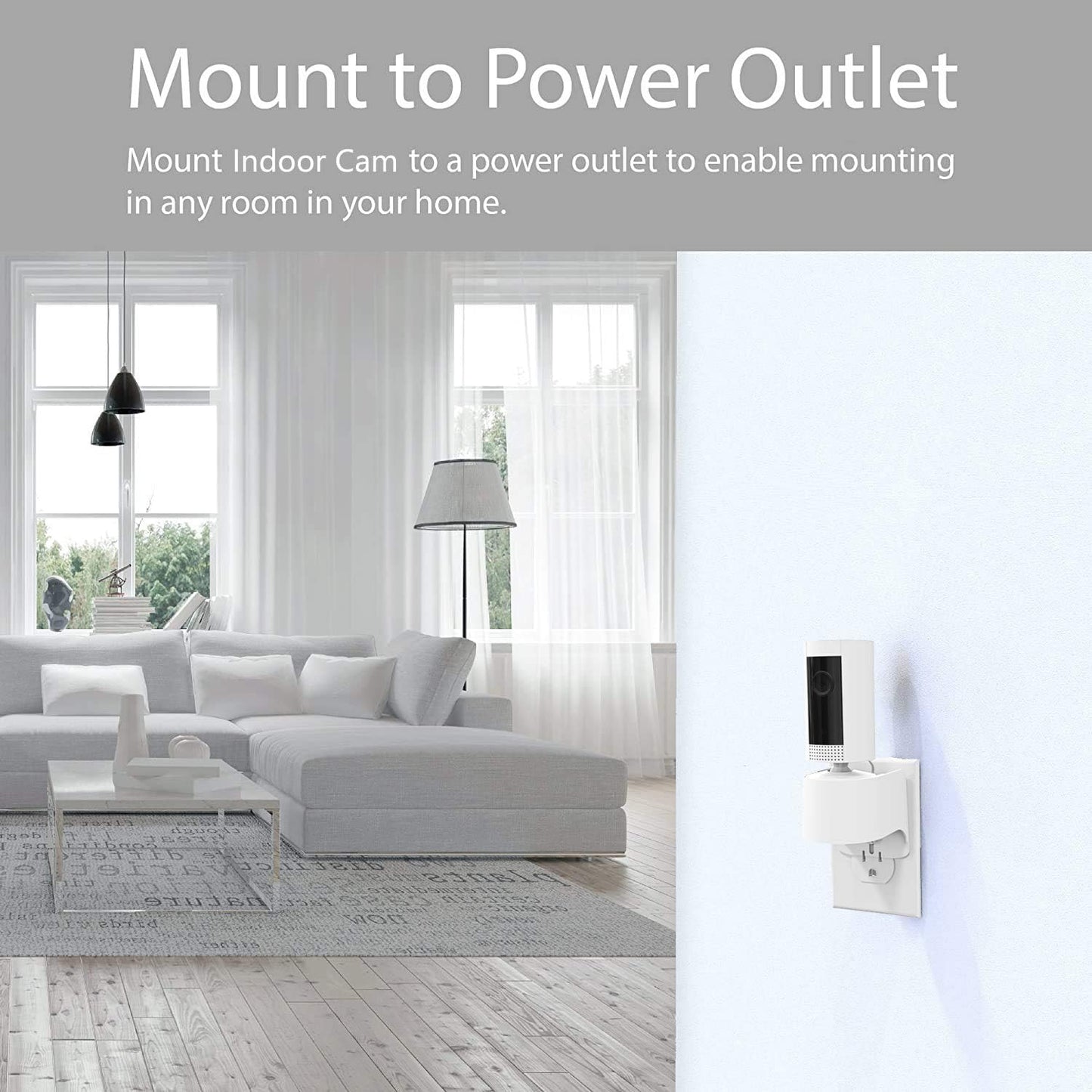 Outlet Mount for Camera,1 Pack Plug-in Wall Stand, 360 Degree Swivel and Space Saving (Camera are Not Included)