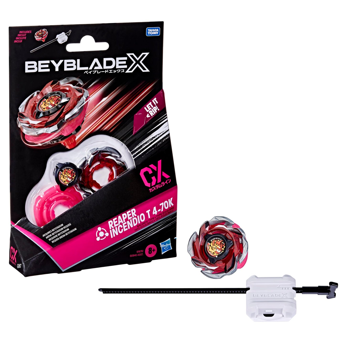 Beyblade X Reaper Incendio T 4-70K CX Starter Pack Set, Balance Type Top and Launcher; Authentic Takara Tomy Battle Tops Games, Toys for Boys and…