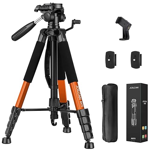 JOILCAN Tripod Camera Tripods, 74" Tripod for Camera Cell Phone Video Photography, Heavy Duty Tall Cameras Tripod Stand, Professional Travel DSLR