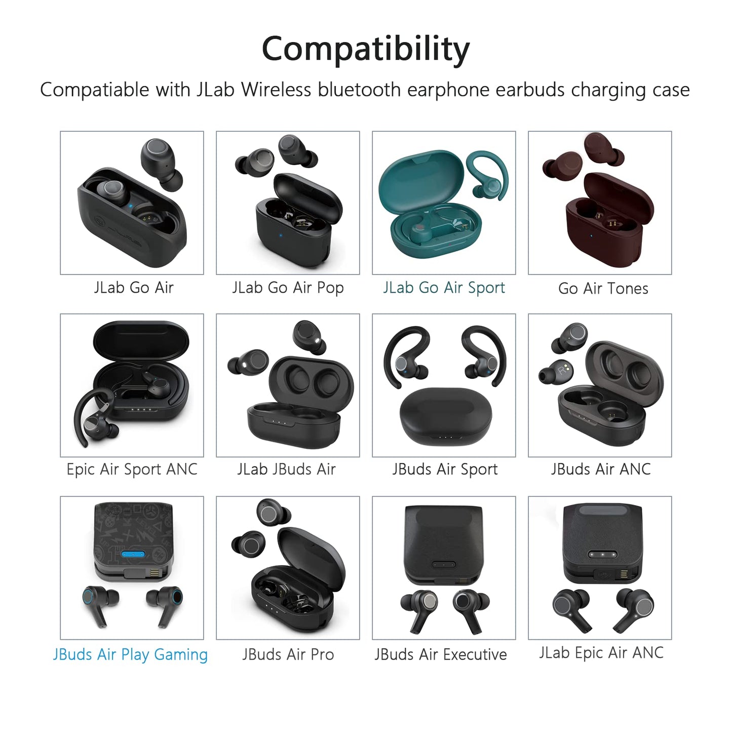 USB Wall Charger Adapter & Extension Charging Cable Cord for JLab Go Ai Pop/Sport, JLab Epic Air an/Sport ANC, JLab JBuds Air/Sport/Executive/ANC/Play
