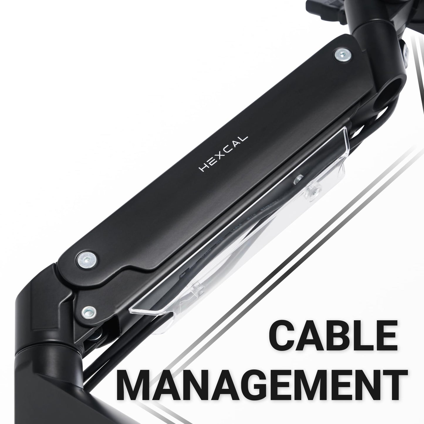 Hexcal Heavy Duty Monitor Arm for 57" Ultrawide Screens, Support up to 59.4 lbs, Full Motion Desk Mount with Quick Release VESA (75/100/200mm)