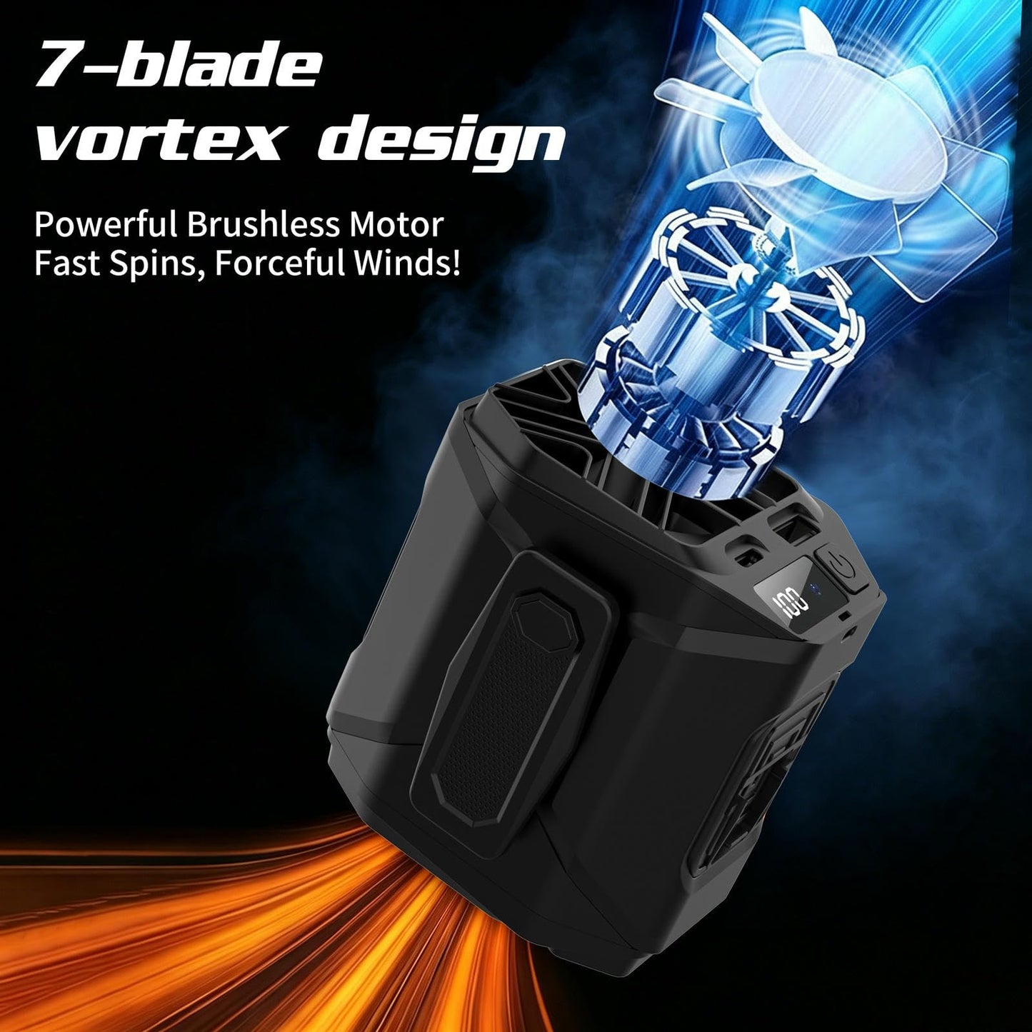 Super RGB Portable Waist Hanging Fan,5 Speeds 13000RPM Strong Airflow,Hands Free Fan with Max 40H Working Time,3-in-1 Belt Fan with LED Light