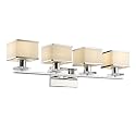 RADIANCE Goods Contemporary 4 Light Chrome Finish White Opal Glass Bath Vanity Wall Fixture 32" Wide