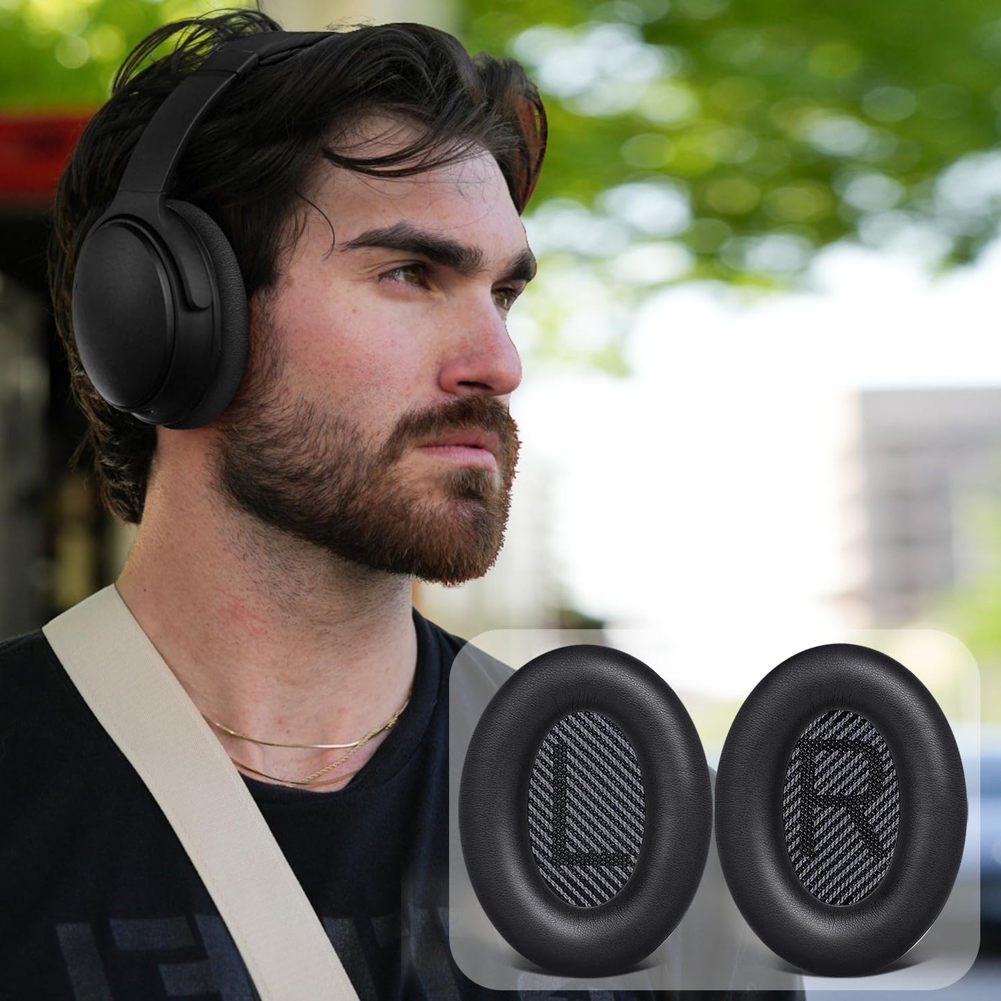 SoloWIT Earpads for Bose QuietComfort 35 (QC35) & Quiet Comfort 35 II (QC35 ii) Headphones, Softer Leather, Noise Isolation Foam, Added Thickness