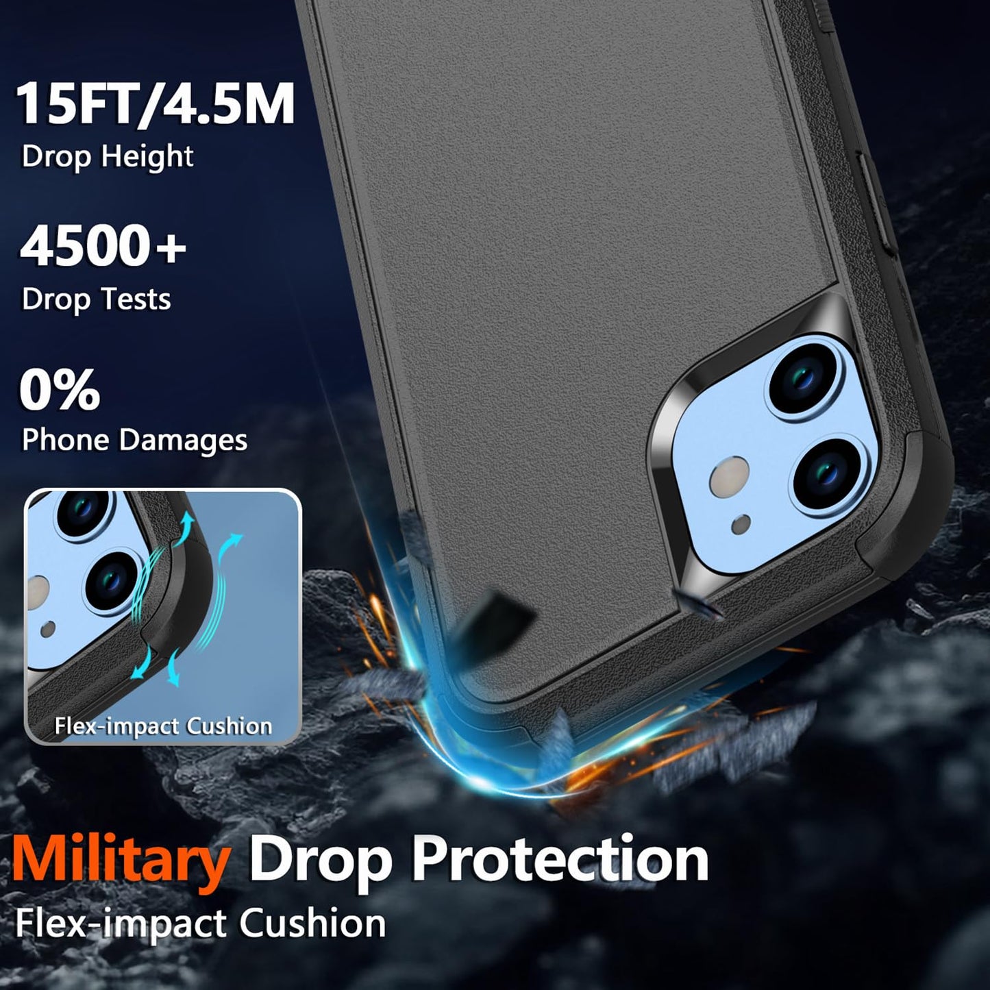 Diverbox for iPhone 12 case, iPhone 12 Magnetic case [with Screen Protector and Camera Lens Protector ] 2 Pack [15 FT Military Grade Drop Protection]
