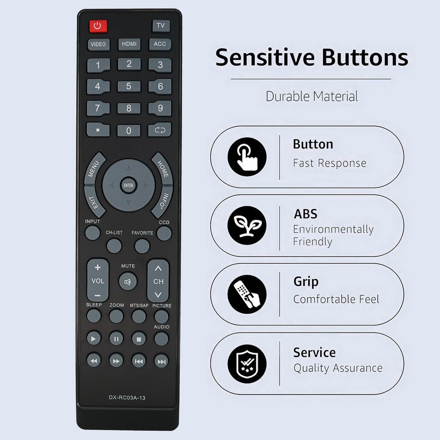 Replacement Remote Control Compatible for Insignia NS-29L120A13 NS-RC03A-13 NS-32L240A13 NS-42E470A13 NS-46L240A13 LCD LED LCD HDMI HDTV TV