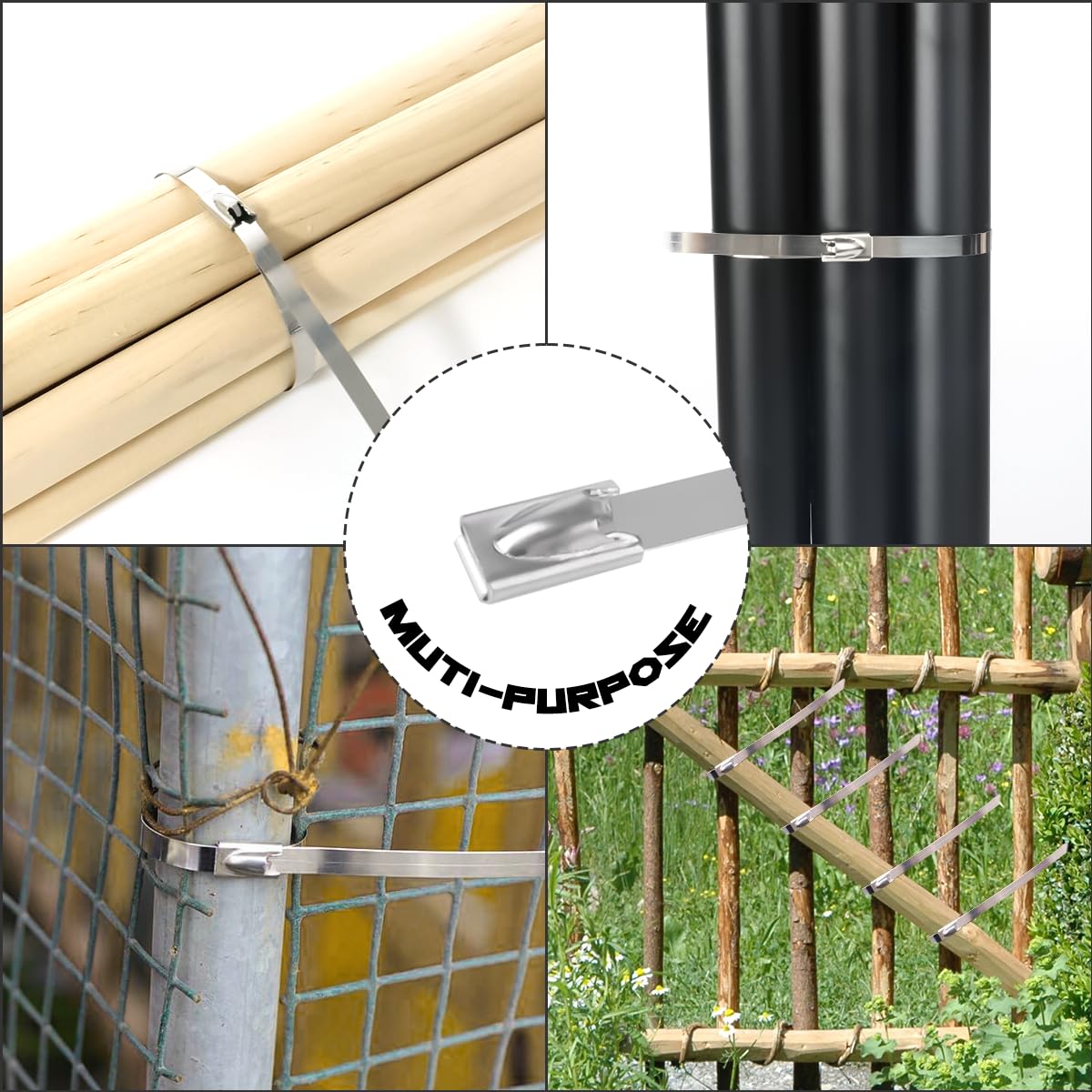 Narwhal Metal Zip Ties (Bulk 500 Pack - Industrial Grade) Heavy Duty 198 lb Tensile Strength - Self Locking - Perfect for Exhaust Wrap, Automotive