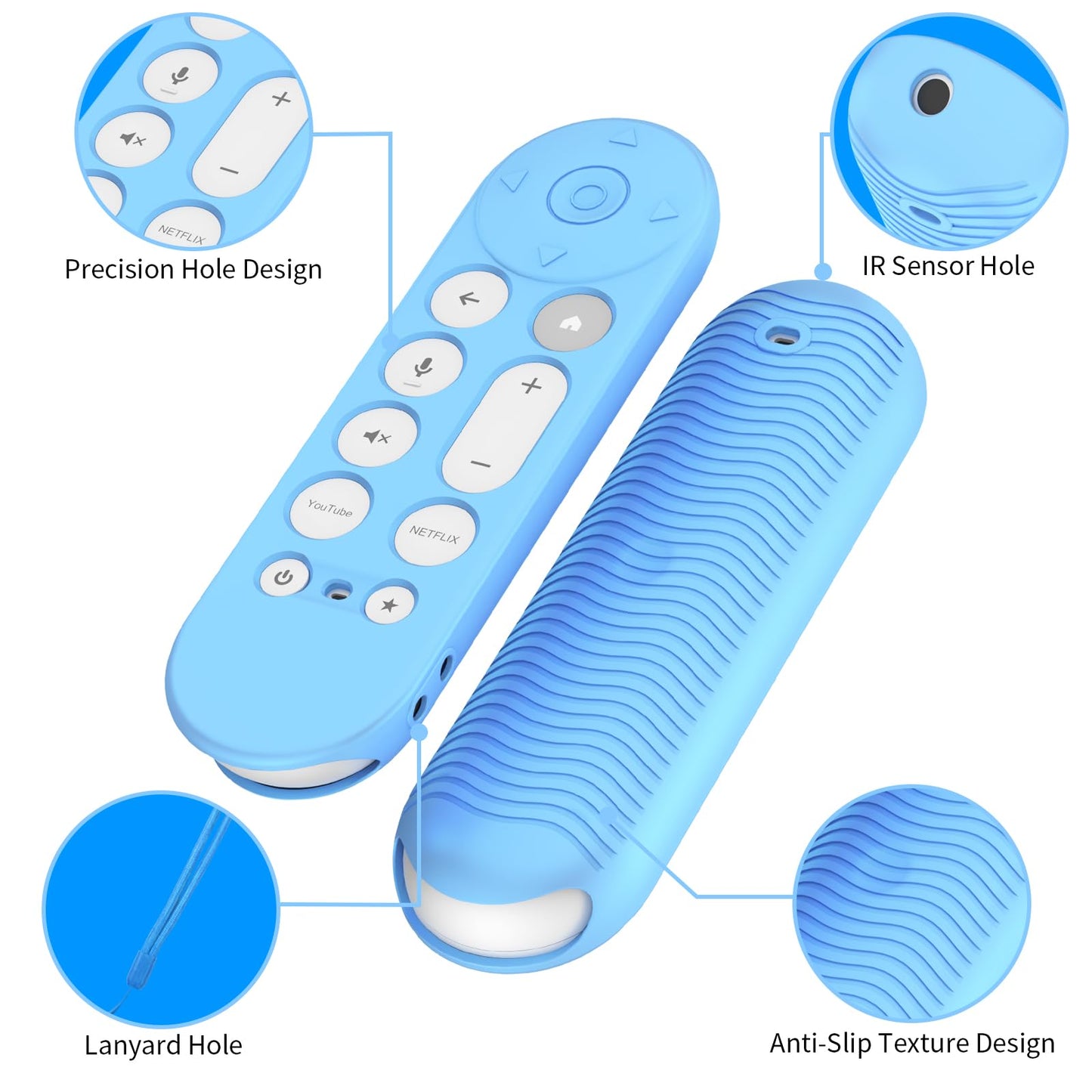 [3 Pcs] Silicone Remote Case for Google TV Streamer 4K Voice Remote 2024,Shockproof Remote Cover for Google TV Streamer 4K Voice Remote, Remote Case