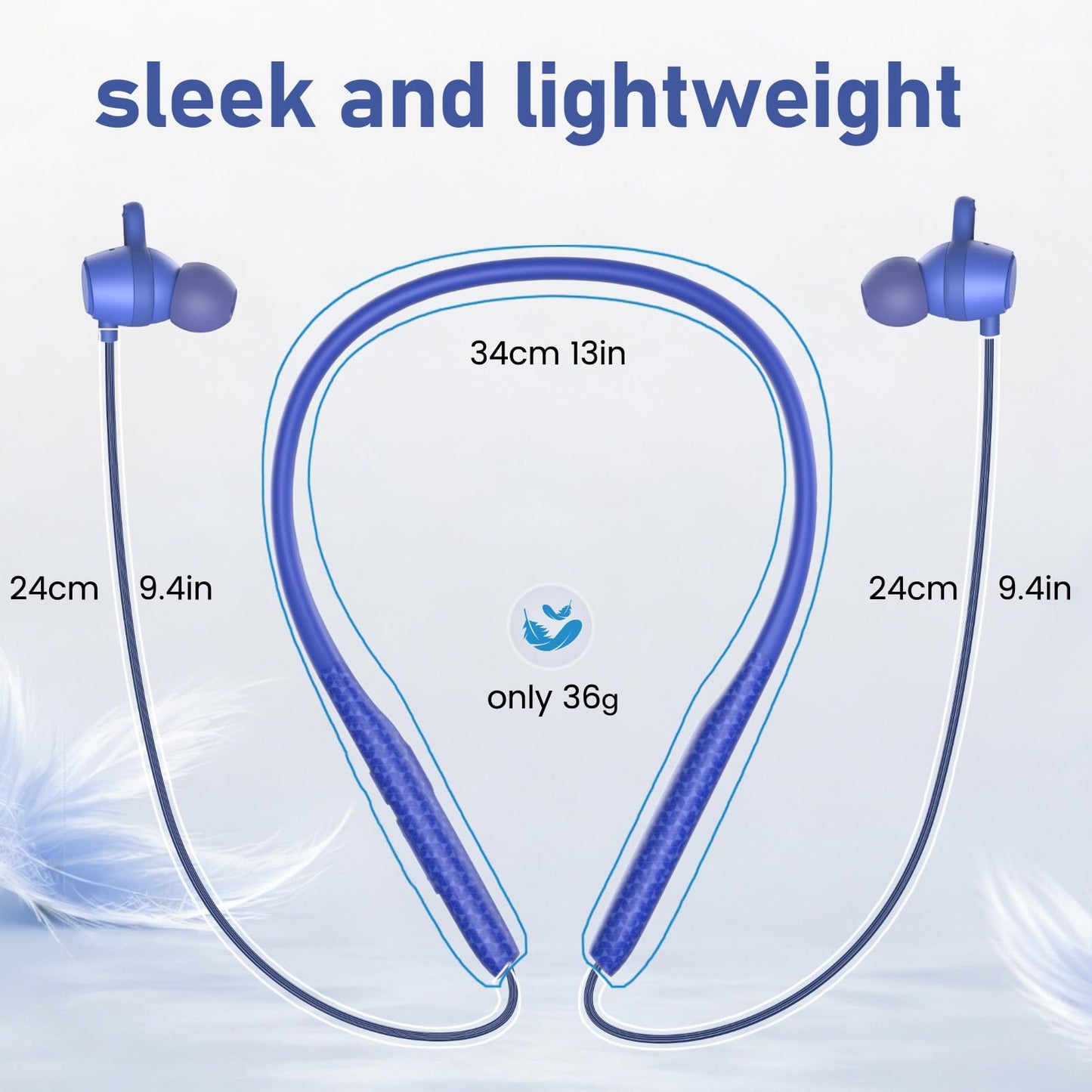 CXPSUE Neckband Earbuds Bluetooth with Stereo Sound,Headphones Wireless with 60 Hours Playtime,Wireless Headphones,Ear Buds Wireless Bluetooth Earbuds