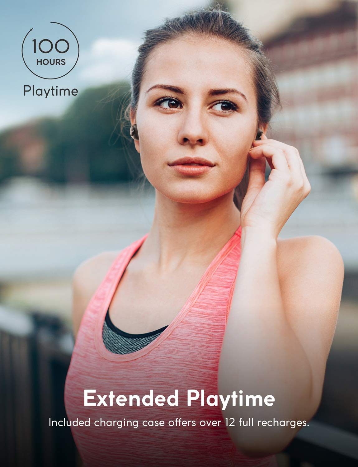 True Wireless Headphones, ZOLO Liberty [Upgraded] 8-Hour Playtime (100 Hours with Charging Case), Bluetooth 5 Bluetooth Earbuds with Graphene Driver