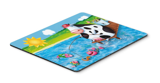 Caroline's Treasures APH0085MP Cow Fishing Off of a Pier Mouse Pad, Hot Pad or Trivet for Home Office Gaming Working Computers Laptop Mouse