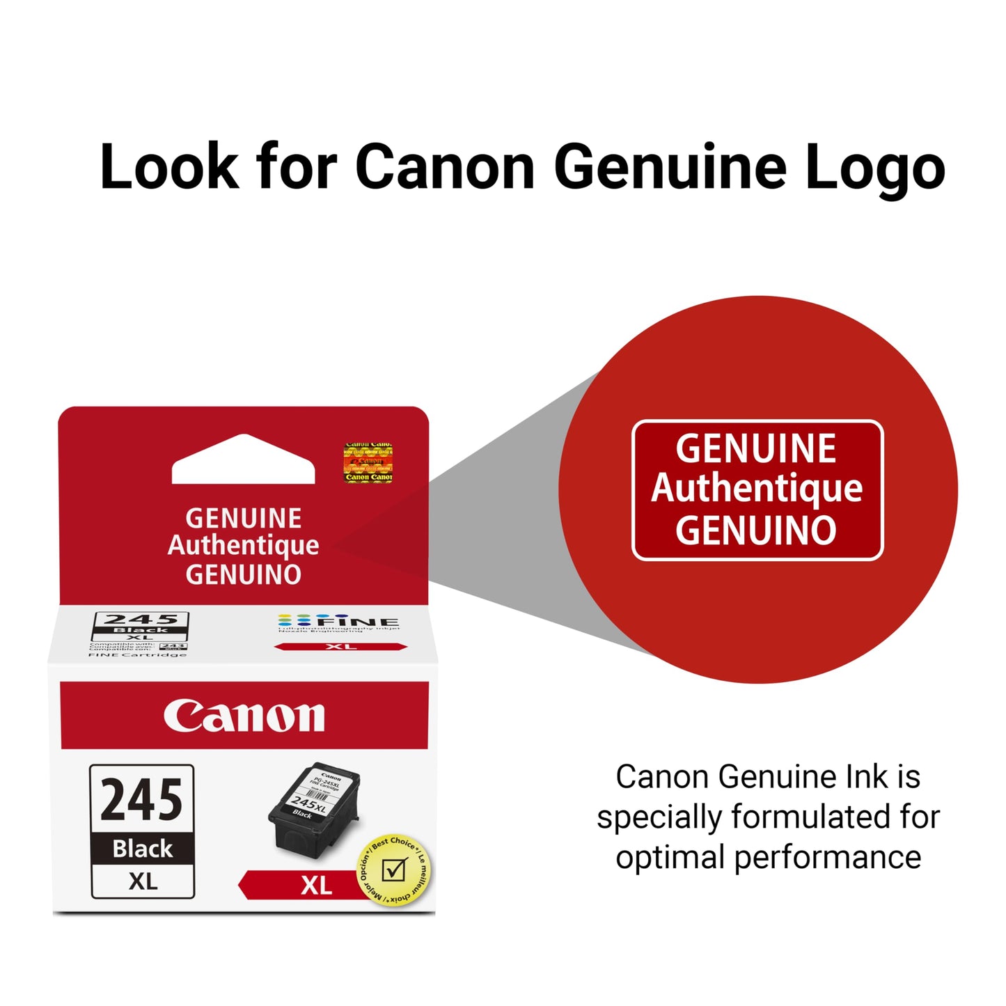 Canon PG-245 XL Genuine Black Ink Cartridge, Compatible with iP2820, MG2420/2924/2920/3020/2522/2525, MX492, TS3120/302/302a/202/202a/4520/3320