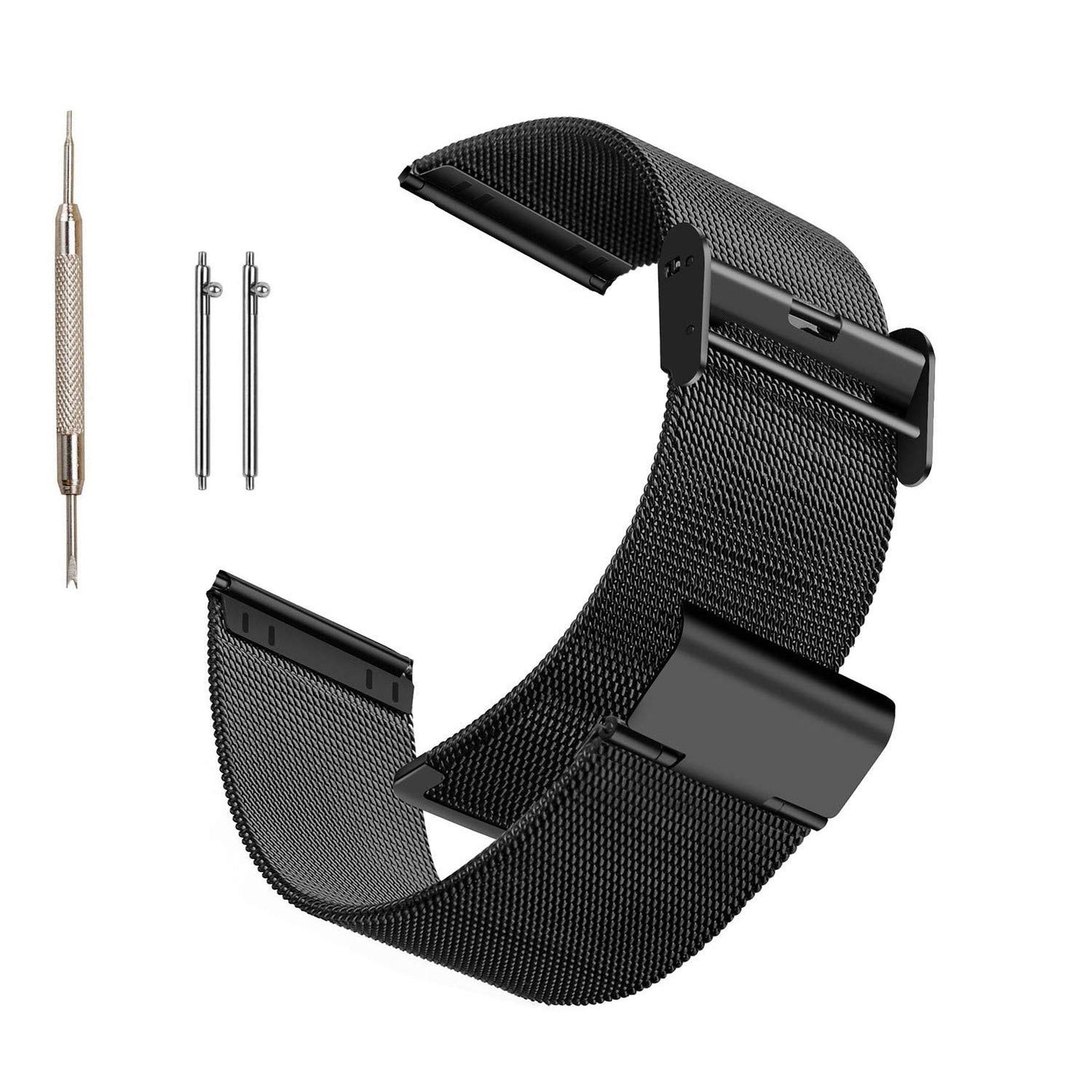 Moran Stainless Steel Mesh Watch Band 20mm Quick Release Black Replacement Metal Strap 18mm 20mm 22mm Compatible for Samsung Galaxy Watch 6 Band