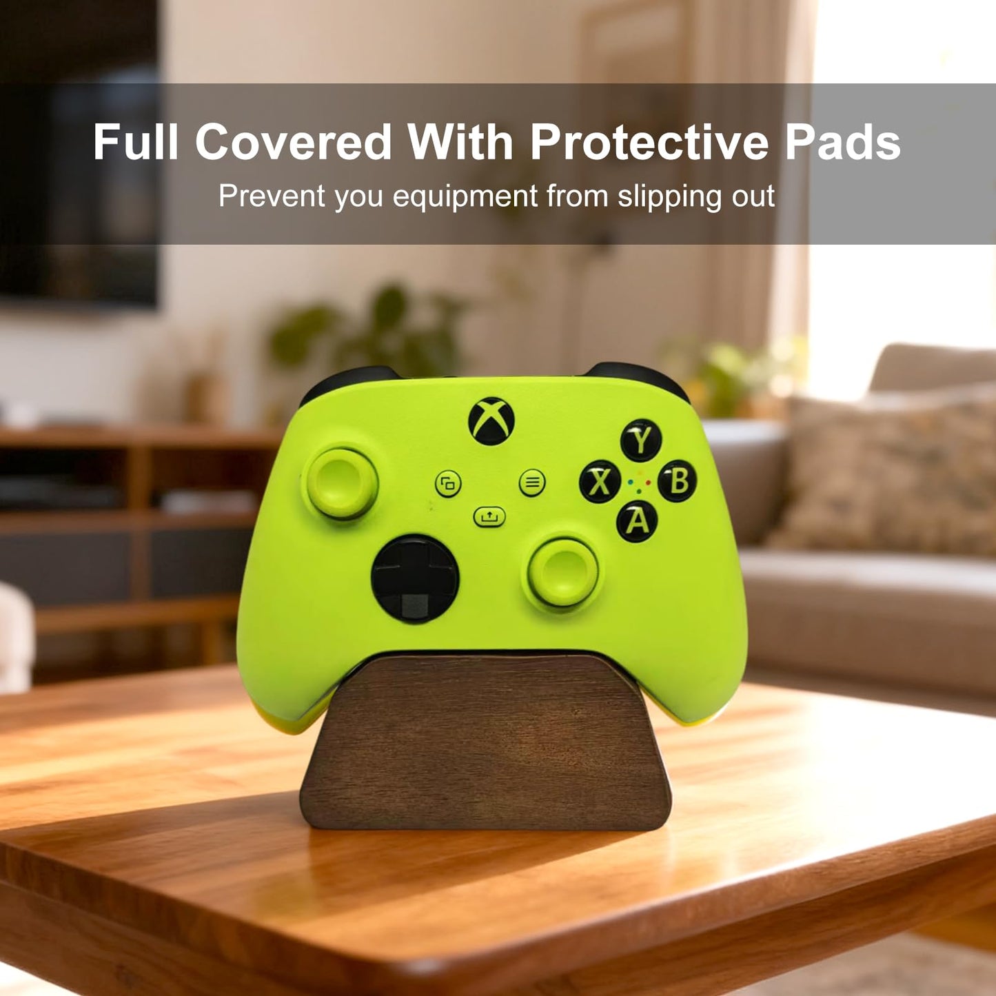 Solid wood gamepad stand, game equipment, controller stand, suitable for Xbox, PS4, PS5, is a good helper for organizing gamepads on the desk,