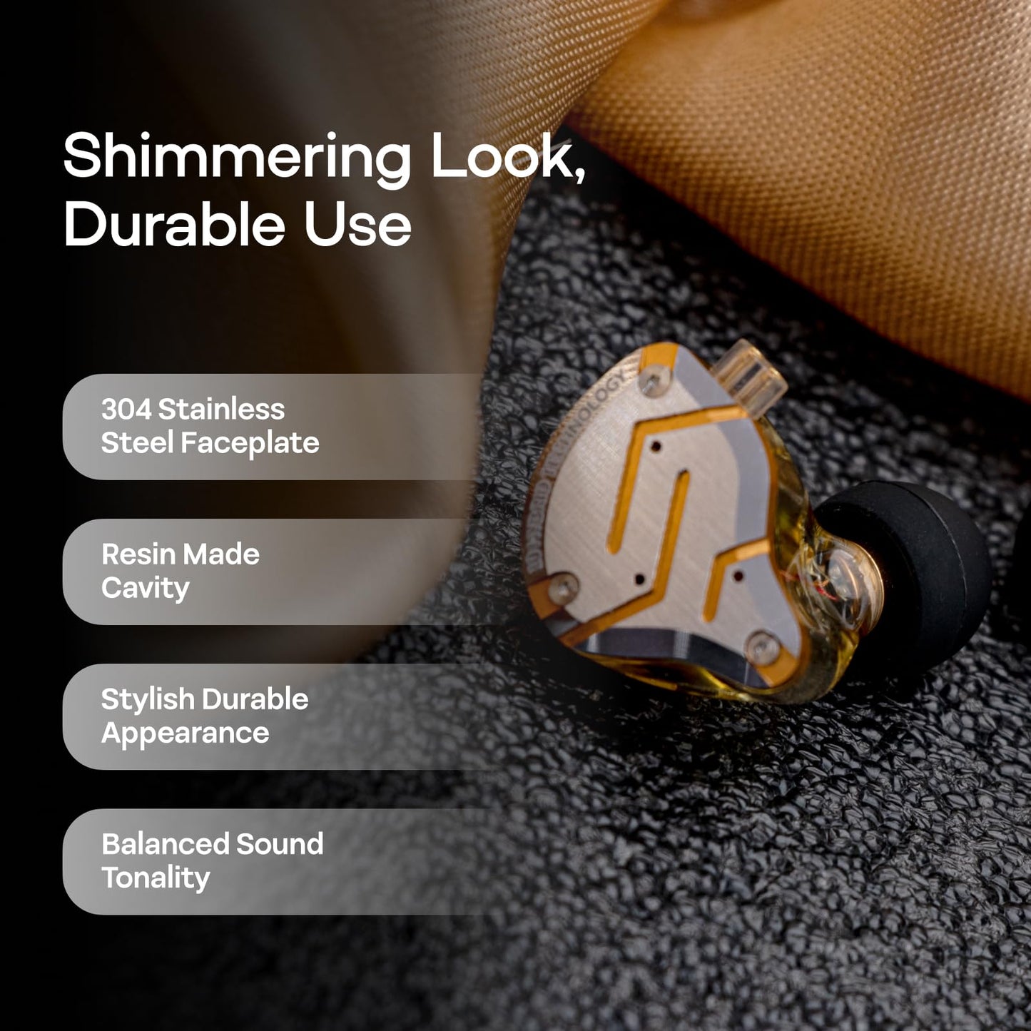 Linsoul KZ ZS10 Pro, 4BA+1DD 5 Driver in Ear Monitor, HiFi Wired Earbuds, Gaming Earbuds, Hybrid IEM Earphones with Stainless Steel Faceplate