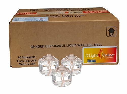 D'light Online HD26 Disposable 26 Hours Liquid Candles, Clear Plastic Disposable Fuel Cells for Wedding Table Top Lights, Restaurant Tables