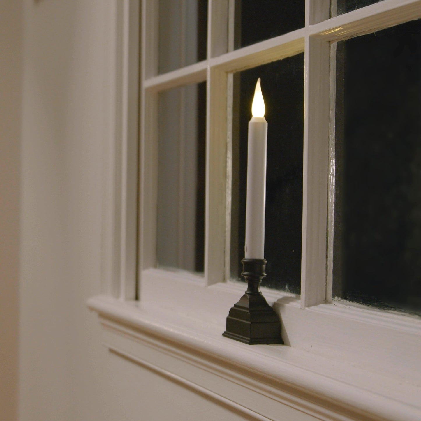 612 Vermont Battery Operated LED Window Candle with Sensor and 8 Hour Timer, Patented Dual LED Flicker Flame, VT-1620A-4 (Pack of 4, Antique Bronze)